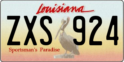 LA license plate ZXS924