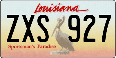 LA license plate ZXS927