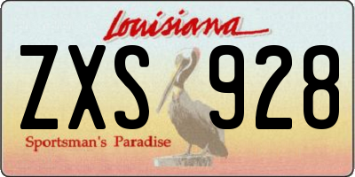 LA license plate ZXS928