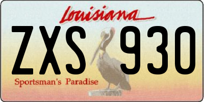 LA license plate ZXS930