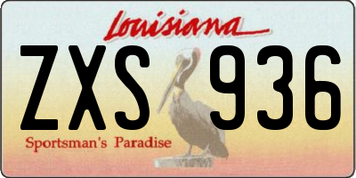 LA license plate ZXS936