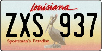 LA license plate ZXS937