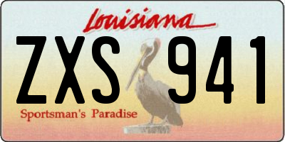 LA license plate ZXS941