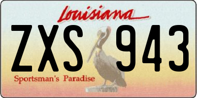 LA license plate ZXS943