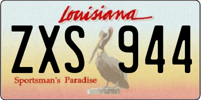 LA license plate ZXS944