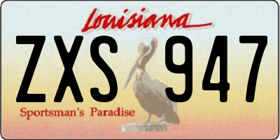 LA license plate ZXS947
