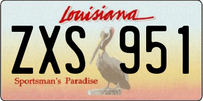 LA license plate ZXS951