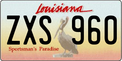 LA license plate ZXS960