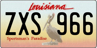 LA license plate ZXS966