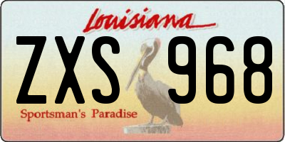 LA license plate ZXS968
