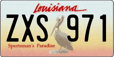 LA license plate ZXS971