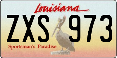 LA license plate ZXS973