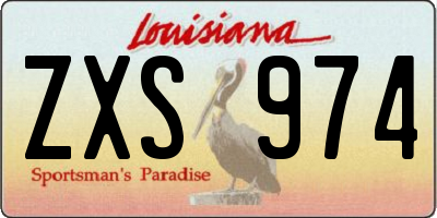 LA license plate ZXS974