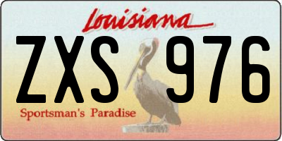 LA license plate ZXS976