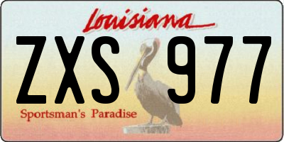 LA license plate ZXS977