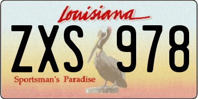 LA license plate ZXS978