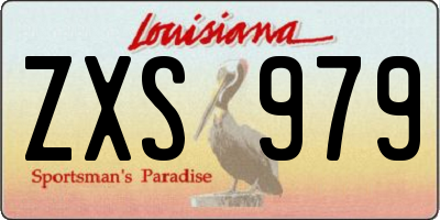 LA license plate ZXS979