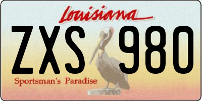 LA license plate ZXS980