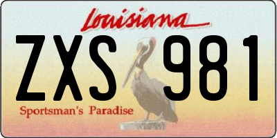 LA license plate ZXS981