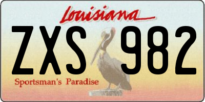 LA license plate ZXS982
