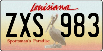 LA license plate ZXS983