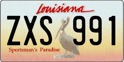 LA license plate ZXS991