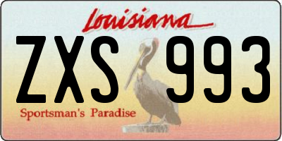 LA license plate ZXS993