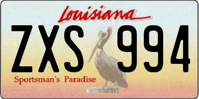 LA license plate ZXS994