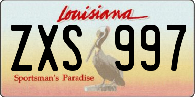 LA license plate ZXS997