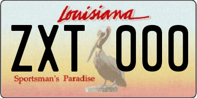 LA license plate ZXT000