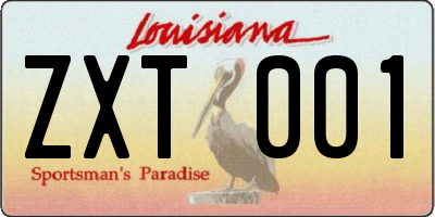LA license plate ZXT001
