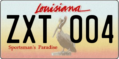 LA license plate ZXT004