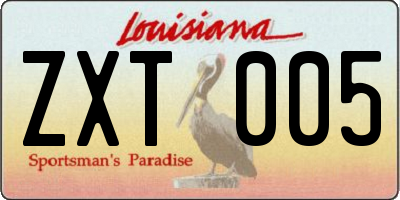 LA license plate ZXT005