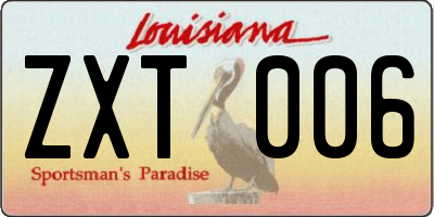 LA license plate ZXT006