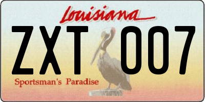 LA license plate ZXT007
