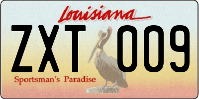 LA license plate ZXT009