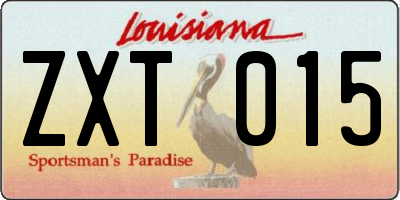 LA license plate ZXT015
