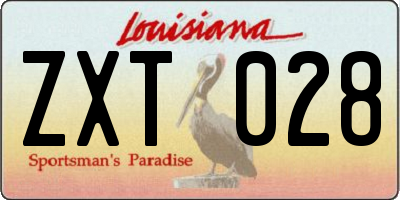 LA license plate ZXT028