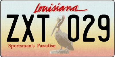 LA license plate ZXT029