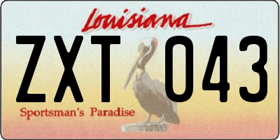 LA license plate ZXT043