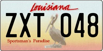 LA license plate ZXT048