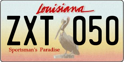 LA license plate ZXT050