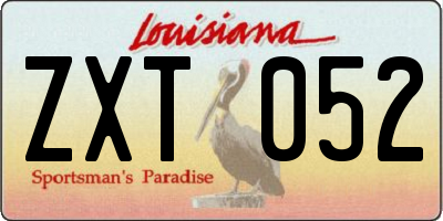 LA license plate ZXT052