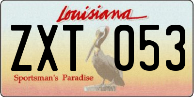 LA license plate ZXT053