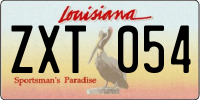 LA license plate ZXT054