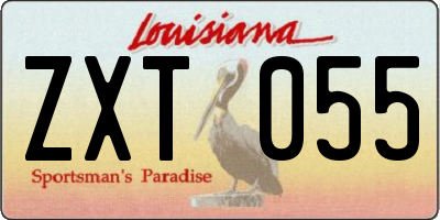 LA license plate ZXT055