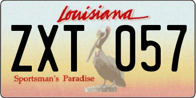 LA license plate ZXT057