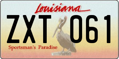 LA license plate ZXT061