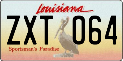 LA license plate ZXT064