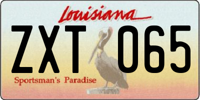 LA license plate ZXT065